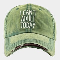 Image 2 of 'I Can't Adult Today' Distressed Denim Cap for Ladies, Gift for Mom, Gift for Her