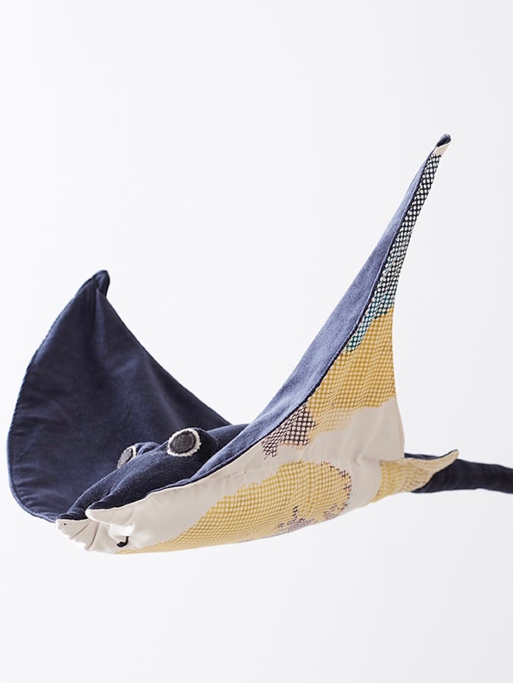 Image of Handmade Velvet Toy Stingray (blue)