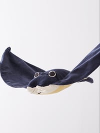 Image 3 of Handmade Velvet Toy Stingray (blue)