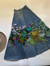 1960s hand patchwork denim maxi skirt
