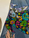 1960s hand patchwork denim maxi skirt