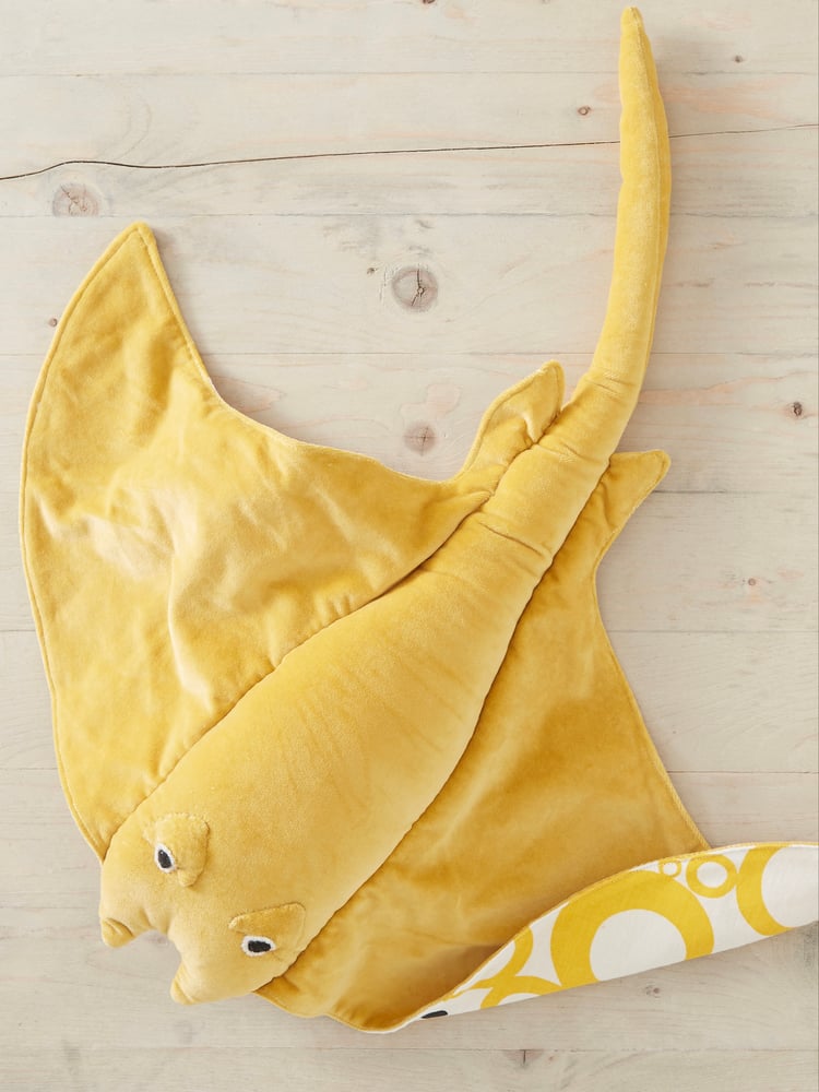 Image of Handmade Velvet Toy Stingray (yellow)