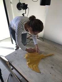 Image 3 of Handmade Velvet Toy Stingray (yellow)