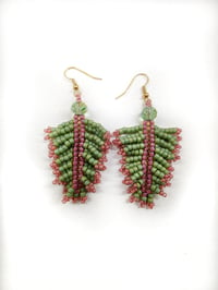 Image of Beaded Fern Earrings