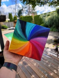 6x6 Deep Edge Rainbow Spiral 