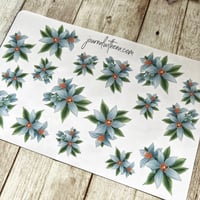 Image 4 of Blue Flower Cluster | Transparent & White Vinyl Sticker Paper