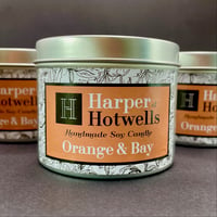 Image 1 of ORANGE AND BAY CANDLE TIN