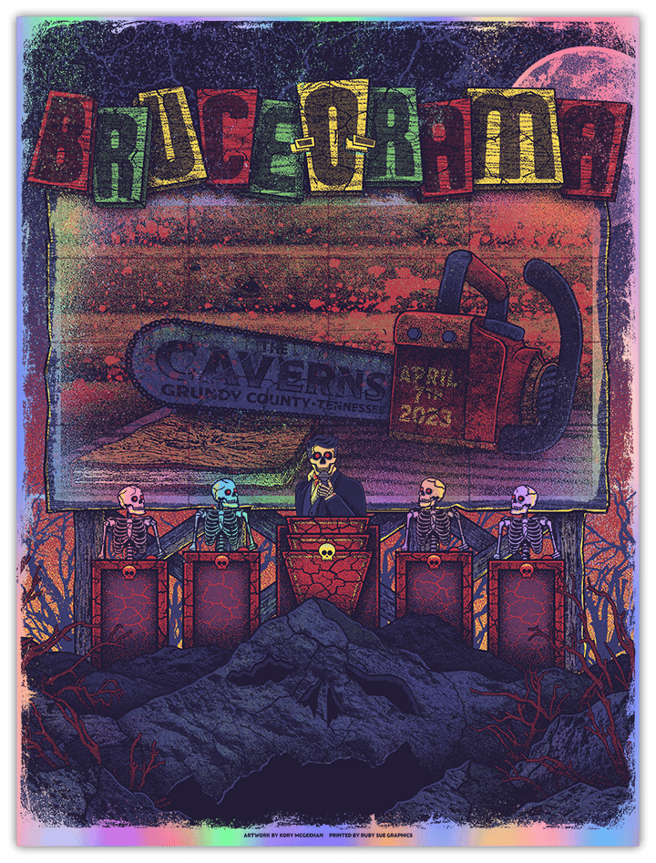 Bruce-O-Rama - The Caverns 2023 - Foil Poster