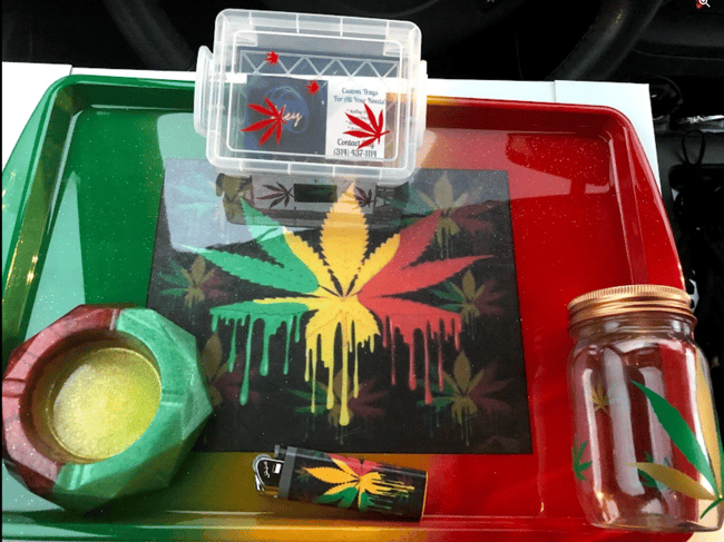 Rolling tray set