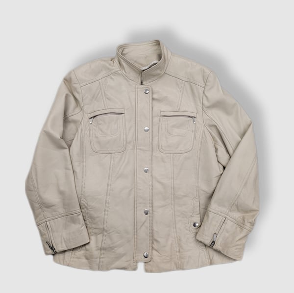Image of (S) Danier women cream leather jacket