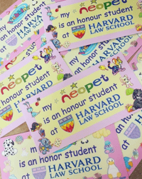 PREORDER - my neopet is an honour student at harvard law school bumper sticker
