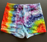 Image 1 of Asymmetrical Tie Dyed Short Shorts