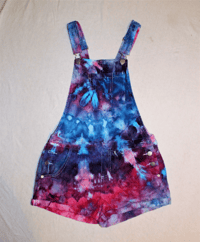 Image 2 of CUSTOM Tie Dyed Short Overalls 