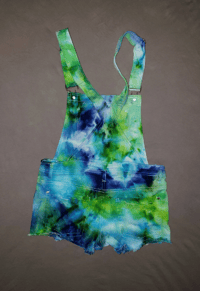 Image 3 of CUSTOM Tie Dyed Short Overalls 