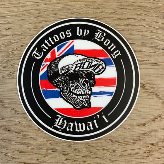 Image of Tattoos By  Bong Flag 3'' Vinyl Sticker