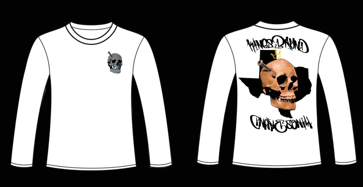 Image of WHITE SKULL LONG SLEEVE