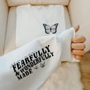 Image 1 of Fearfully and wonderfully made crew neck sweatshirt, available in black and white