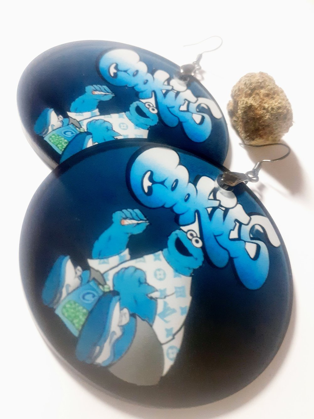 Image of Cookies Monster, Custom Earrings, Sublimation, April 20th, 