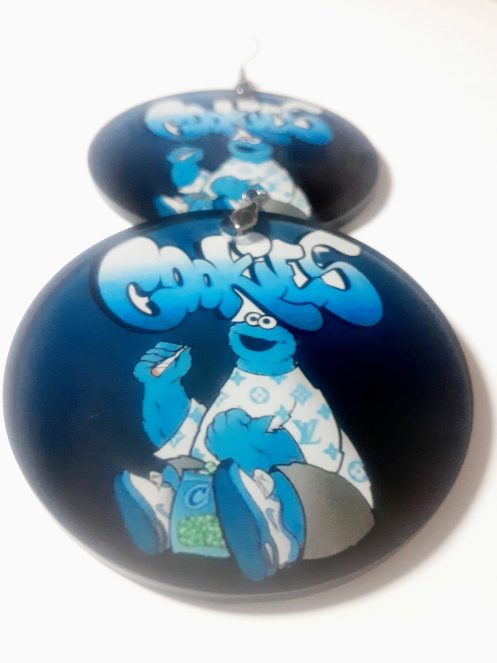Image of Cookies Monster, Custom Earrings, Sublimation, April 20th, 
