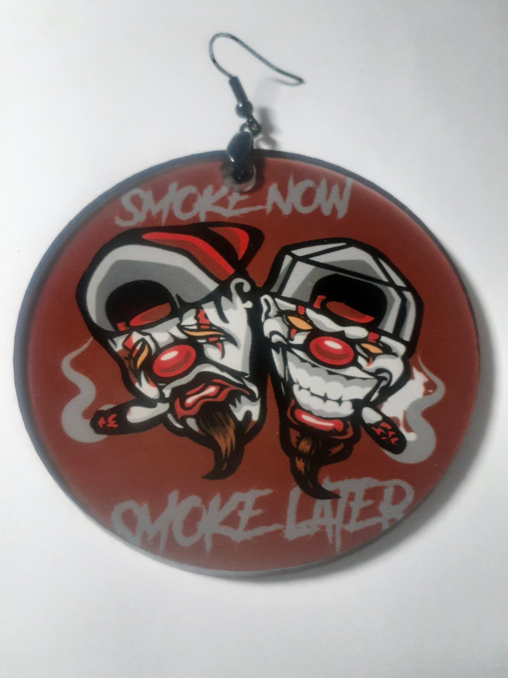 Image of Smoke Now, Smoke Later, Custom, Joker face, Kush, dangling earrings