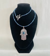 Image 1 of Hamsa w/evil eye necklace