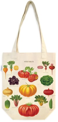 Image 2 of Cavallini & Co. Vegetables Vintage Style Canvas Tote Bag