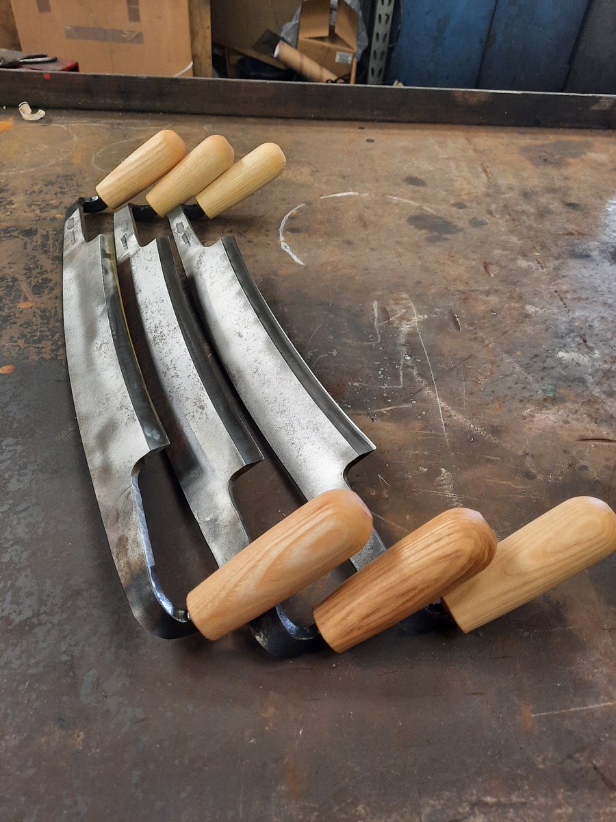 12" curved Drawknife, Cooper's Headknife Joshua L Burrell Toolsmith