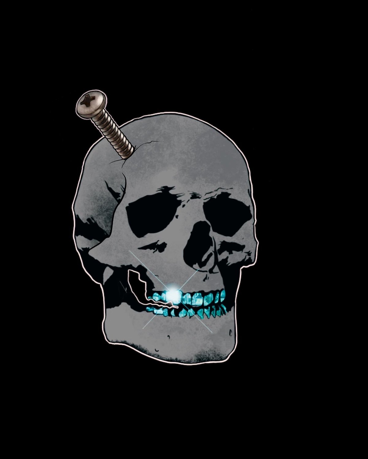 Image of GREY SKULL HAT PIN 