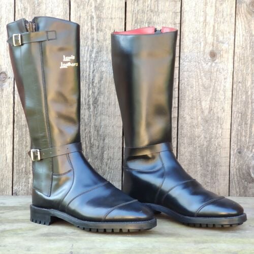 Image of Lewis Leathers Trackmaster Commando Motorcycle Boots 195/2 Size 9 [New Old Stock]