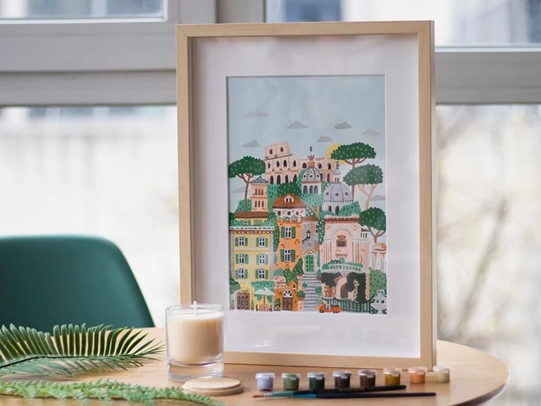 COFFRET PEINTURE AU NUMÉRO - ROME PAR HOGLET & CO, PETIT PINCEAU Image 2