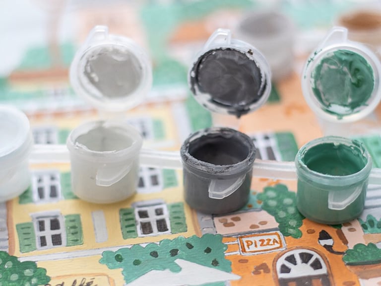 COFFRET PEINTURE AU NUMÉRO - ROME PAR HOGLET & CO, PETIT PINCEAU Image 4