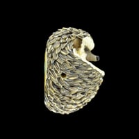 Image 2 of XL. 3D Grumpy Balled Up Hedgehog (flat-backed) - Flamework Glass Sculpture Bead
