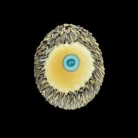 Image 4 of XL. 3D Grumpy Balled Up Hedgehog (flat-backed) - Flamework Glass Sculpture Bead