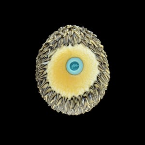 Image of XL. 3D Grumpy Balled Up Hedgehog (flat-backed) - Flamework Glass Sculpture Bead