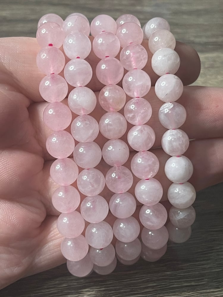 Image of Rose quartz beaded bracelets 