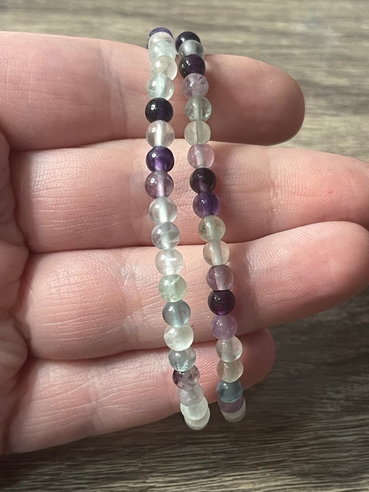 Image of Rainbow fluorite beaded bracelet 