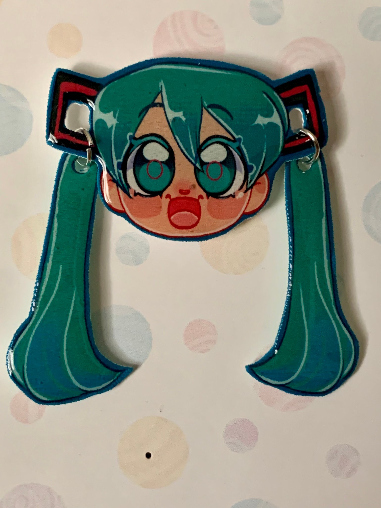 Image of Hatsune Miku shrinky dink dangle Pin