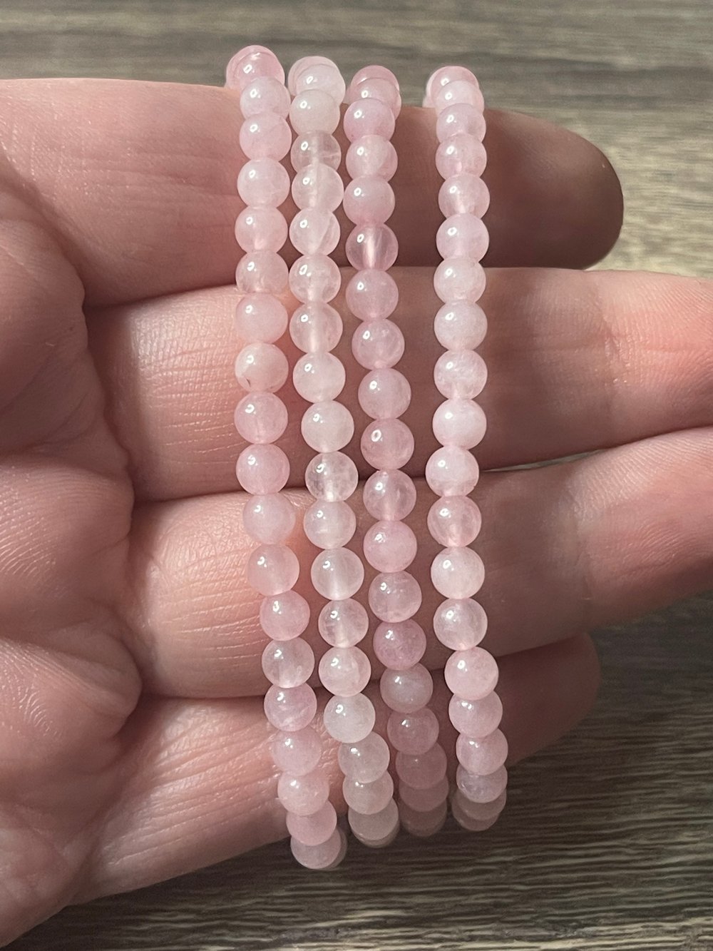 Image of Rose quartz small beaded bracelet 