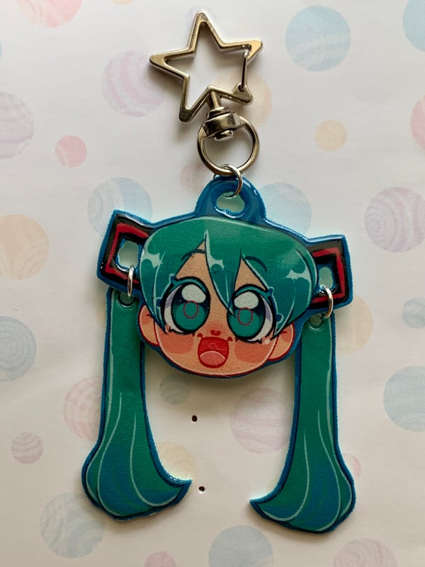 Image of Hatsune Miku shrinky dink dangle Keychain 