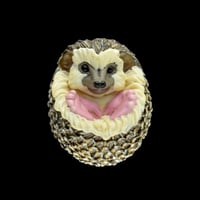 Image 1 of XXXL. 3D Balled Up Hedgehog with feet #2- Flamework Glass Sculpture