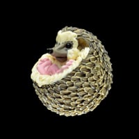 Image 3 of XXXL. 3D Balled Up Hedgehog with feet #2- Flamework Glass Sculpture