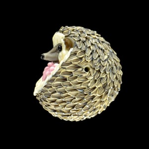 Image of XXXL. 3D Balled Up Hedgehog with feet #2- Flamework Glass Sculpture
