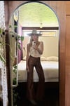 late 1960s North Beach Leather lace up trousers with whipstitching