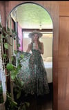 early 70s floral voile halter gown
