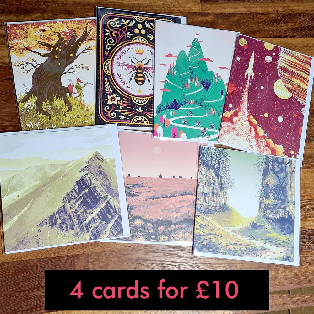Image of Greeting Cards - 4 for £10 - Various