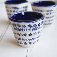 Image 3 of Floral Decorated Match Striker Cup, Handcrafted Shot Glass, Made in USA