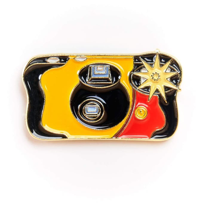 Image of Flashing Disposable Camera Pin (Gold Variant)