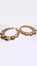 Image 2 of I Love NY Bamboo Hoop Earrings