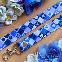 kitty patchwork lanyard