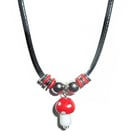 Image 2 of 🍄 Amanita Mushroom Necklace - Hypoallergenic - Stainless Steel - Cottagecore